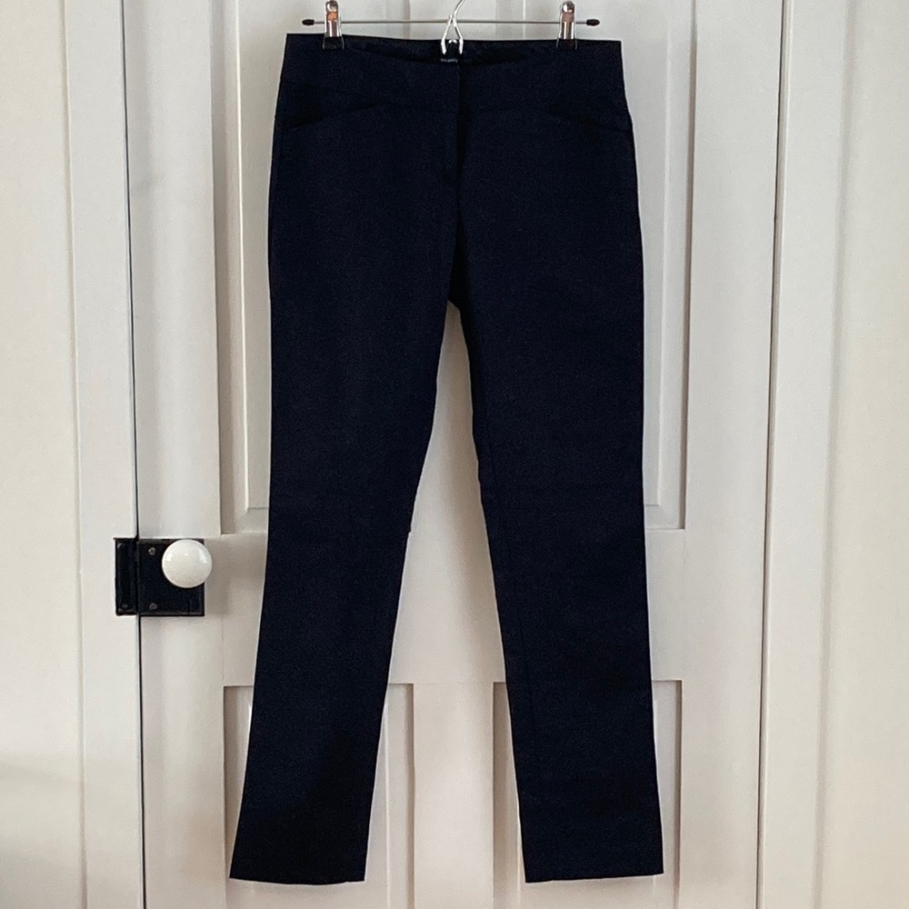 Tahari black straight leg cotton blend dress pants slacks size 4 EUC